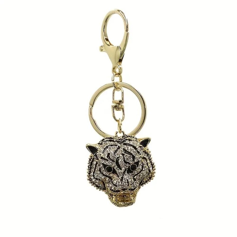 NWT Rhinestone Tiger Bag Charm Keychain